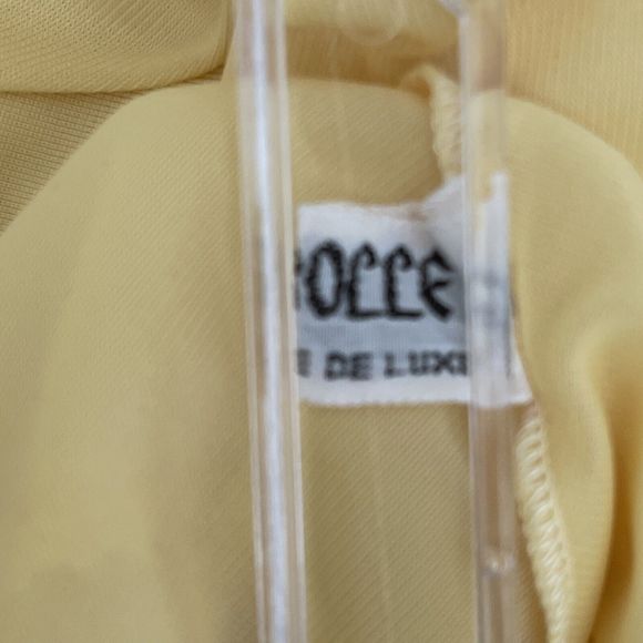 Corolle Lingerie De Luxe Vintage Bright Yellow Nightgown Lace Size 44 / S - Picture 7 of 10